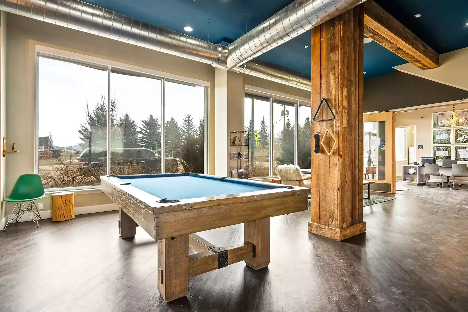 Fun and vibrant game room at Stadium View Apartments Bozeman